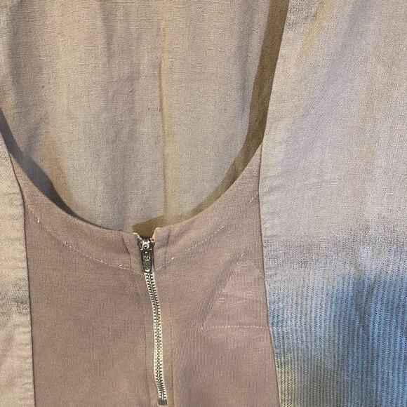 Seneca Rising Tie Dye Low Neck Cold Shoulder Zip Front Linen Shift Dress Size S - Picture 6 of 12